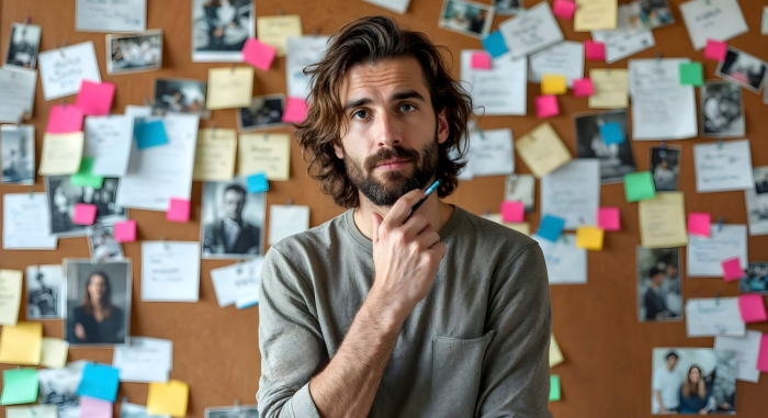 Hombre pensando en contenido para marketing digital