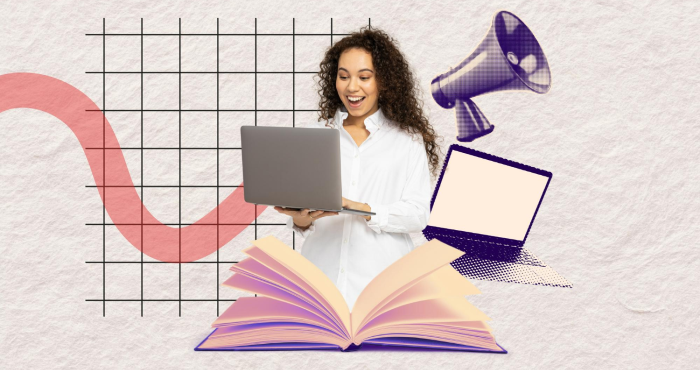 Estudiante interactúa como lead de campaña de marketing educativo