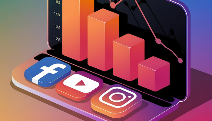 Gráfica de social listening con redes sociales principales