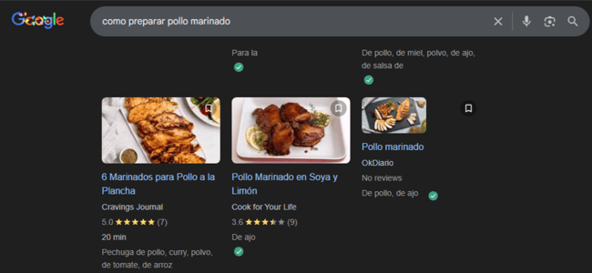 Rich snippet de receta